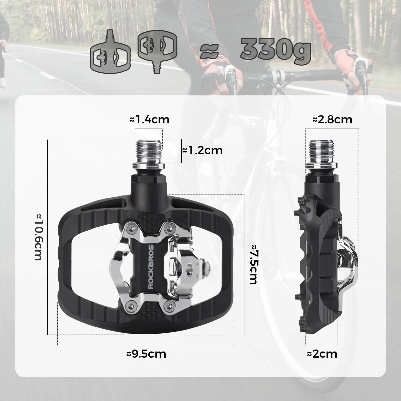 Mountain Bike Pedals 2 in 1 Flat and Clipless - Image 5
