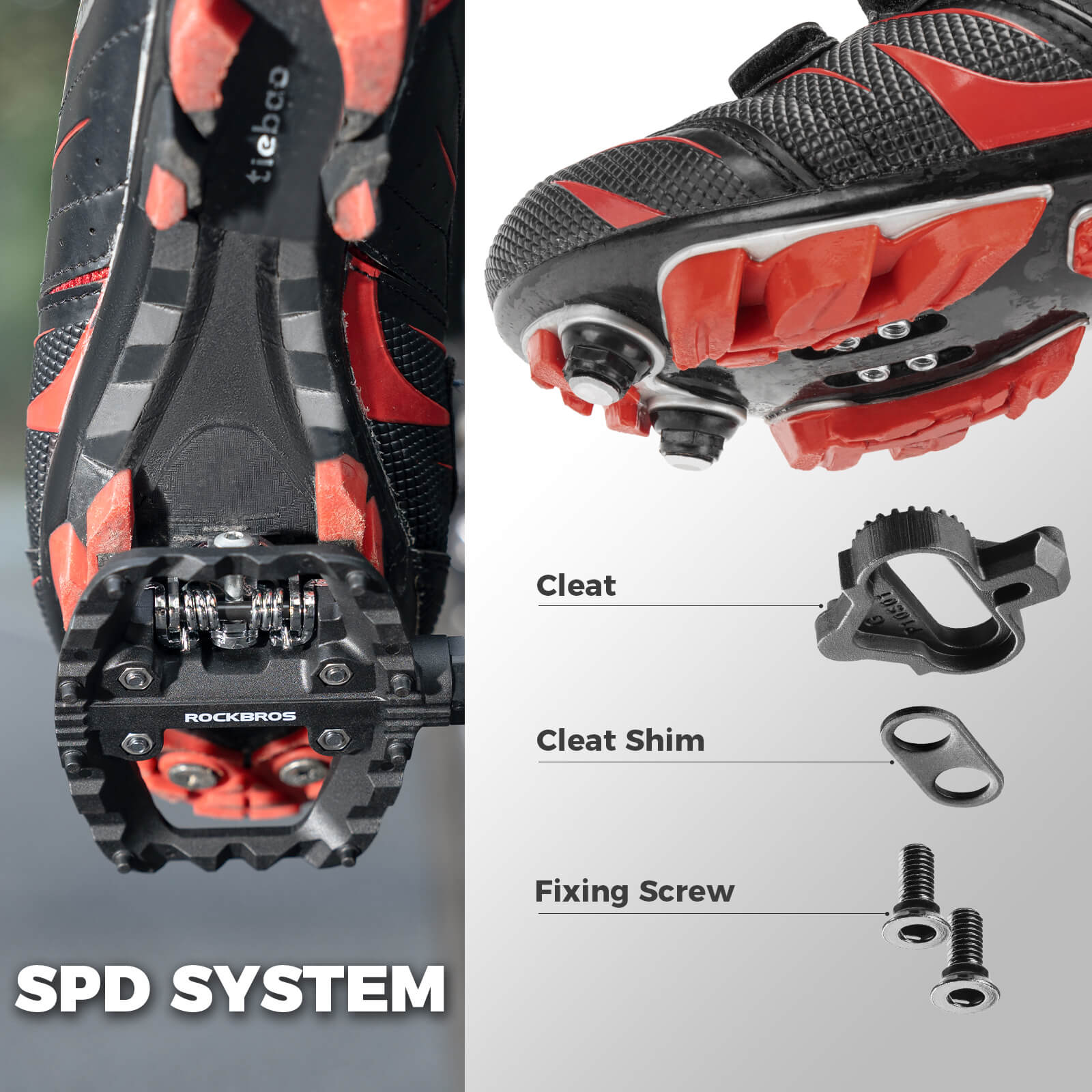 Mountain Bike Pedals 2 in 1 Flat and Clipless - Image 6