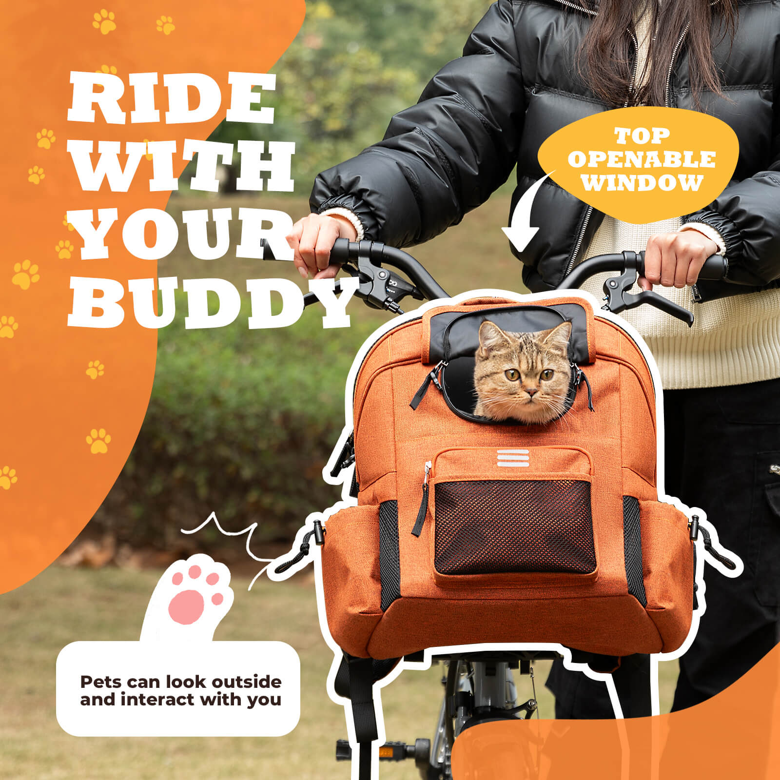 Portable Folding Bike Handlebar Bag Pet Friendly - Image 4
