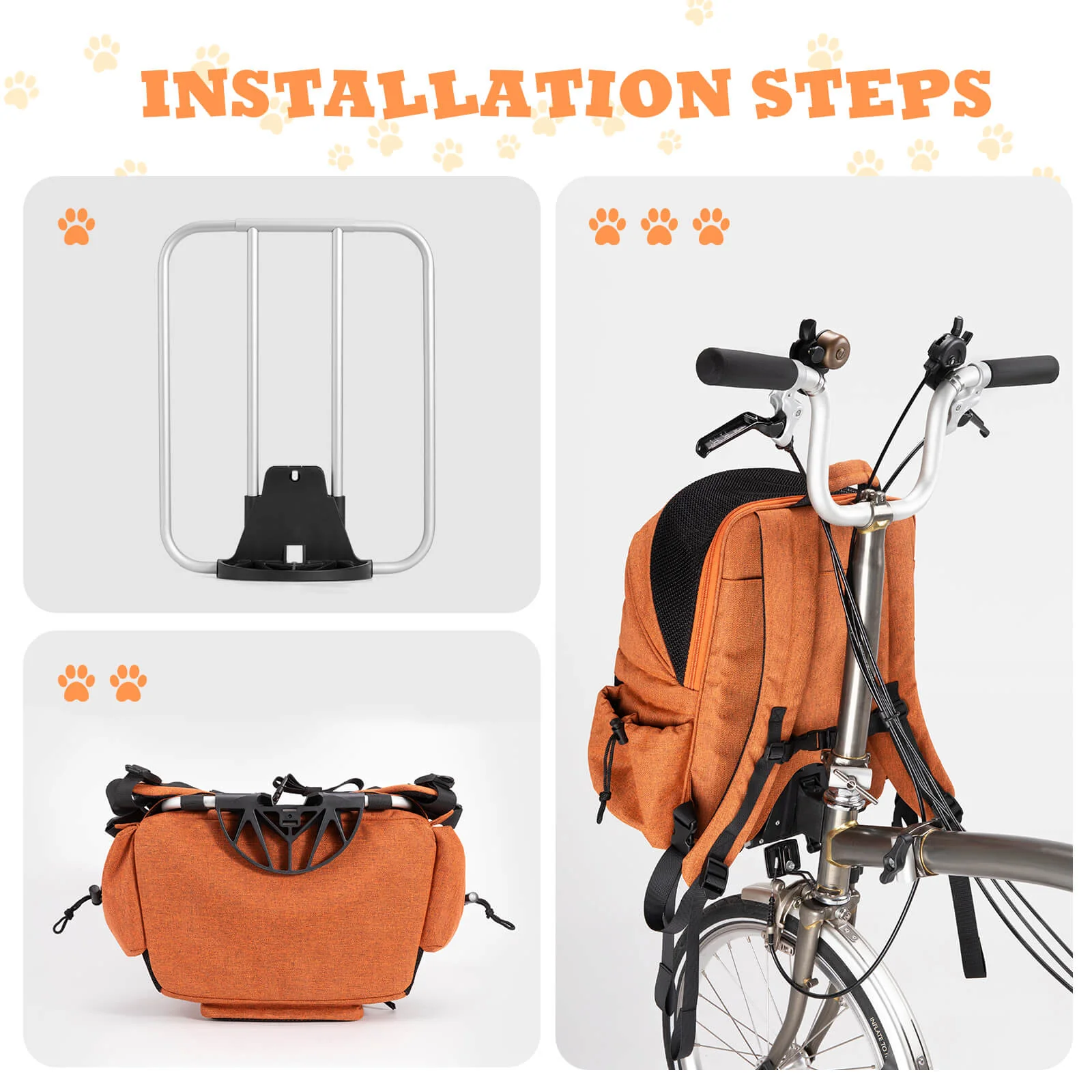 Portable Folding Bike Handlebar Bag Pet Friendly - Image 6