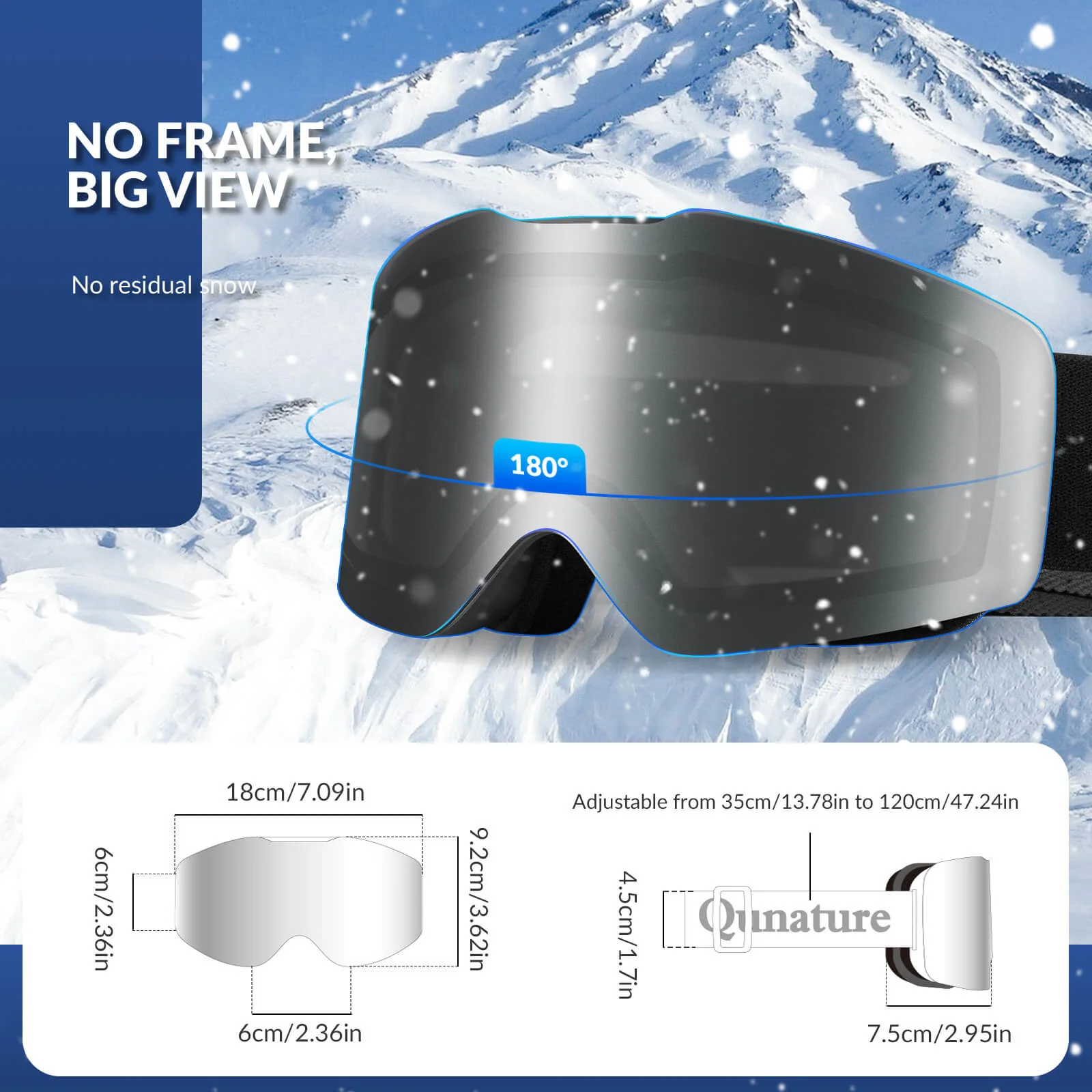 QUNATURE Adult Frameless Ski Goggles - Image 5