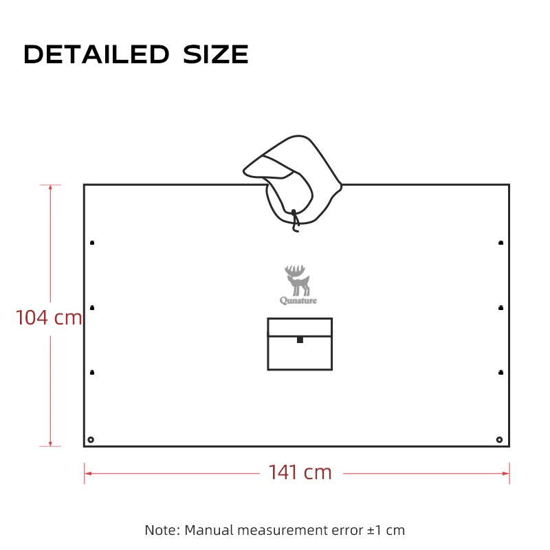 Qunature Camping Hiking 3in1 Raincoat Mat Canopy Raincoat Foldable Waterproof - Image 7