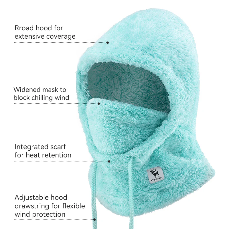 Qunature Ski Full Face Mask Thermal Windproof Neck Warmer Winter Outdoor Sports Unisex - Image 10