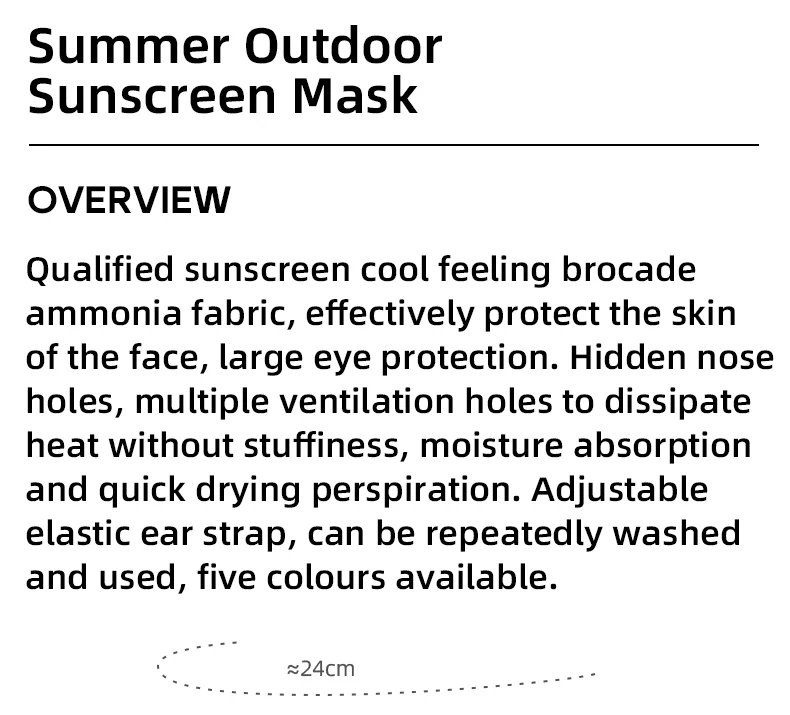 Qunature Summer Outdoor Face Mask Breathable Comfort UV Protection - Image 9
