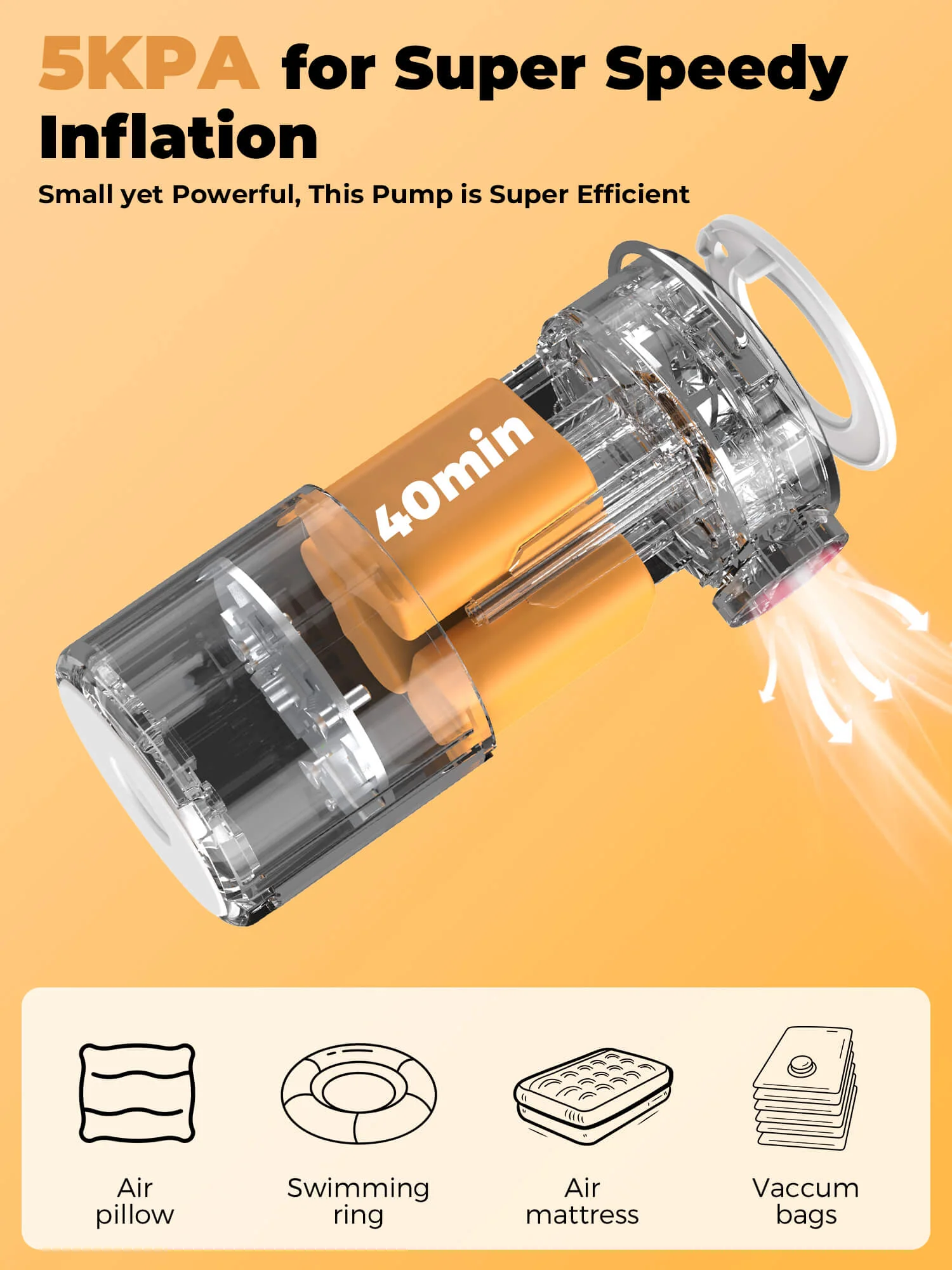 Rapid-Fill Mini Electric Pump High-Pressure Cordless Inflator - Image 15