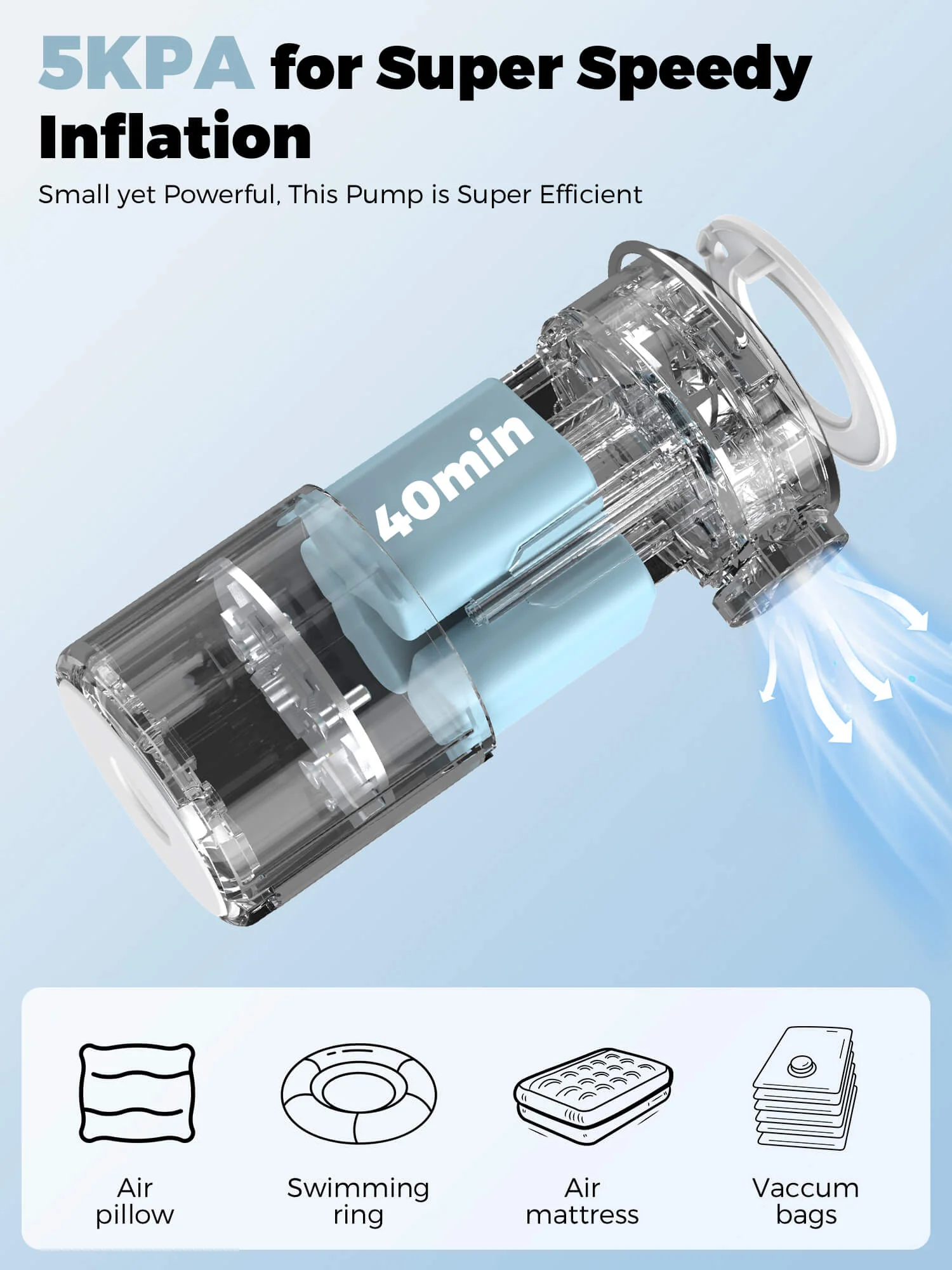 Rapid-Fill Mini Electric Pump High-Pressure Cordless Inflator - Image 22