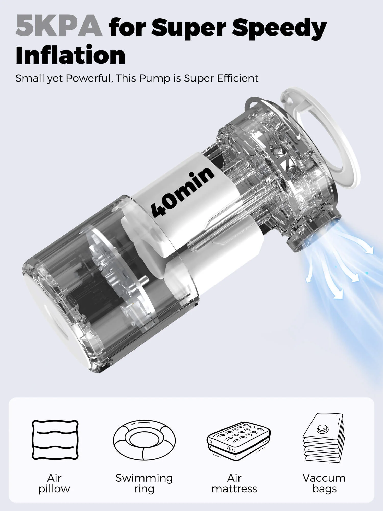 Rapid-Fill Mini Electric Pump High-Pressure Cordless Inflator - Image 4
