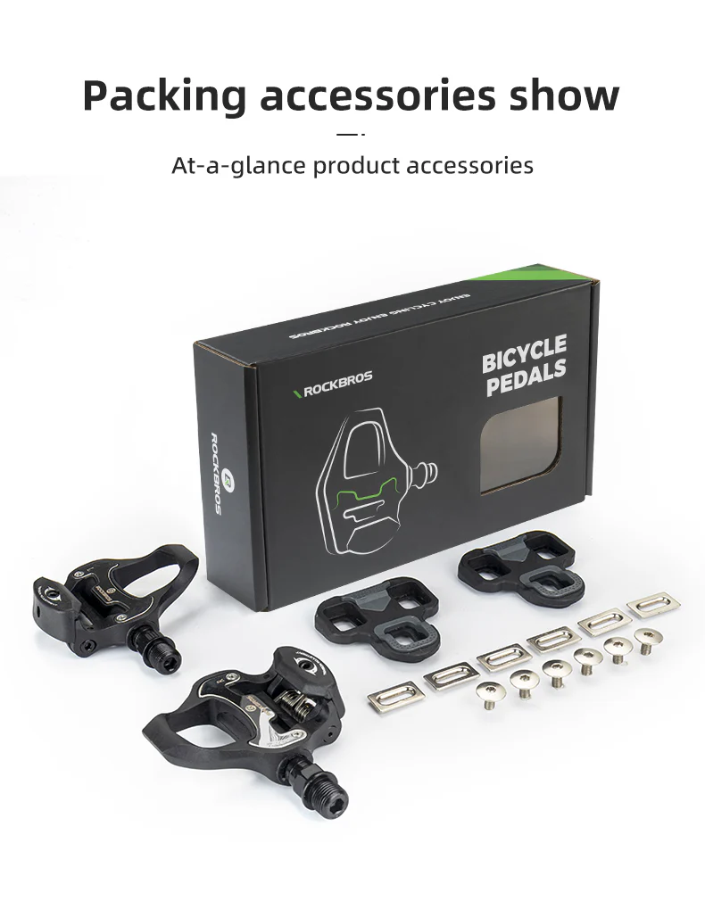 ROCKBROS Self-Lock Road Bike Pedals with Shimano SPD-SL/Look KEO Cleat System (Pair) - Image 12