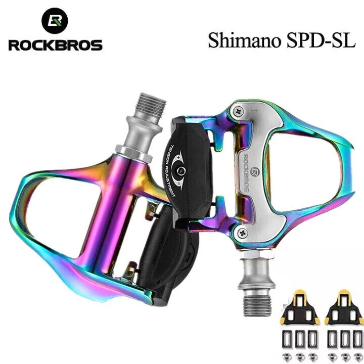 ROCKBROS Self-Lock Road Bike Pedals with Shimano SPD-SL/Look KEO Cleat System (Pair) - Image 3