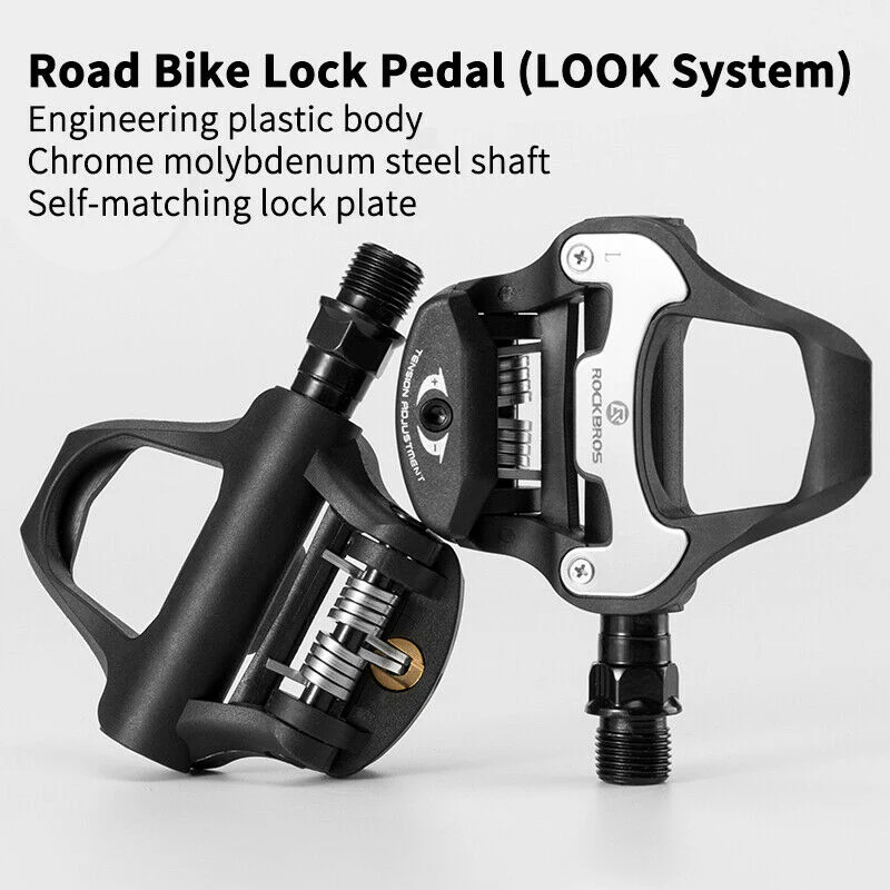 ROCKBROS Self-Lock Road Bike Pedals with Shimano SPD-SL/Look KEO Cleat System (Pair) - Image 4