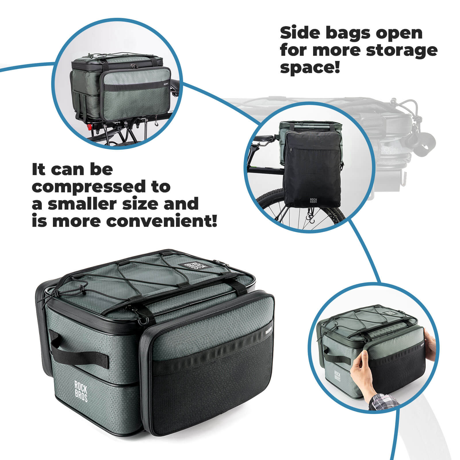【ROAD TO SKY】 Bike Pannier Bags Expandable Large Capacity with Layered Storage - Image 10