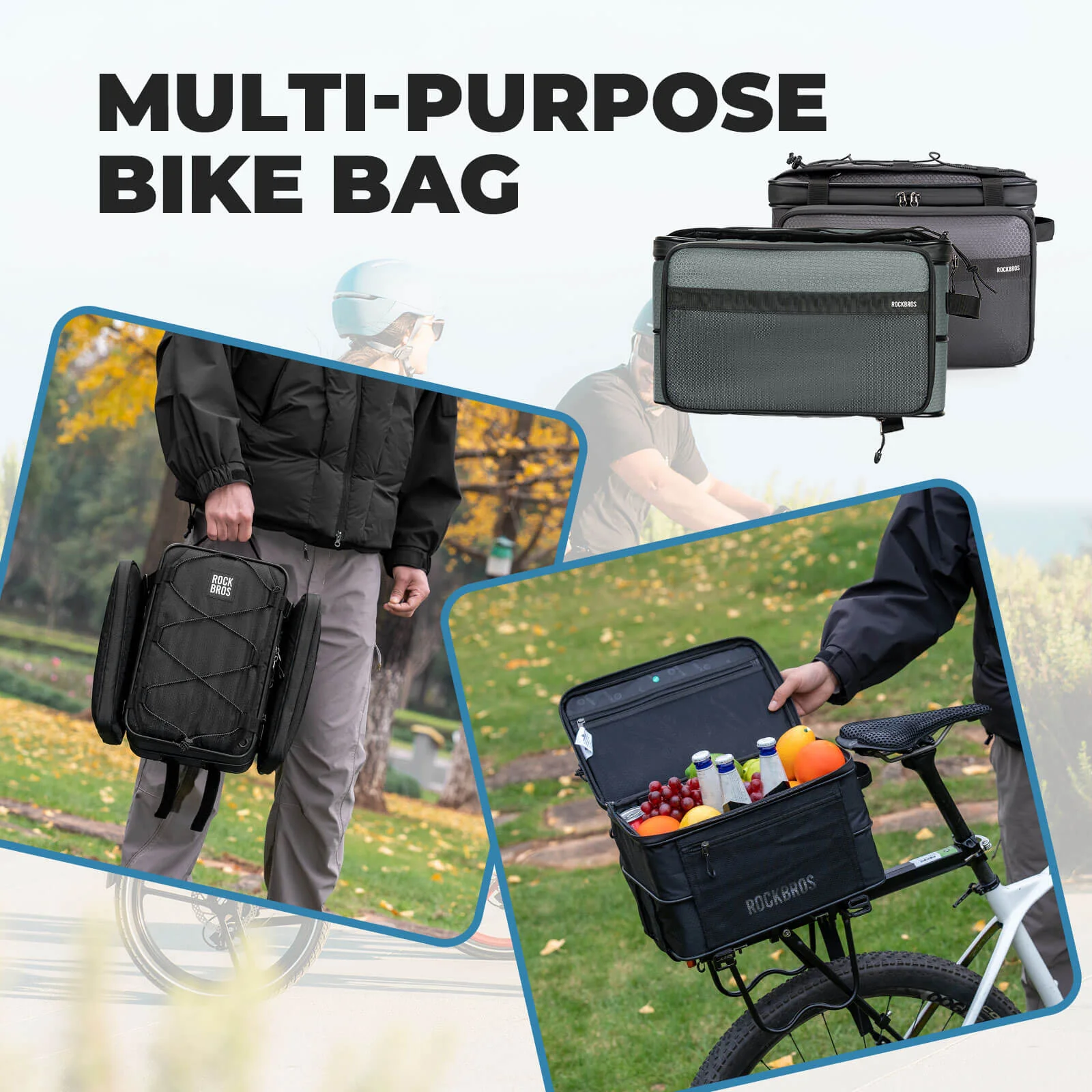 【ROAD TO SKY】 Bike Pannier Bags Expandable Large Capacity with Layered Storage - Image 6