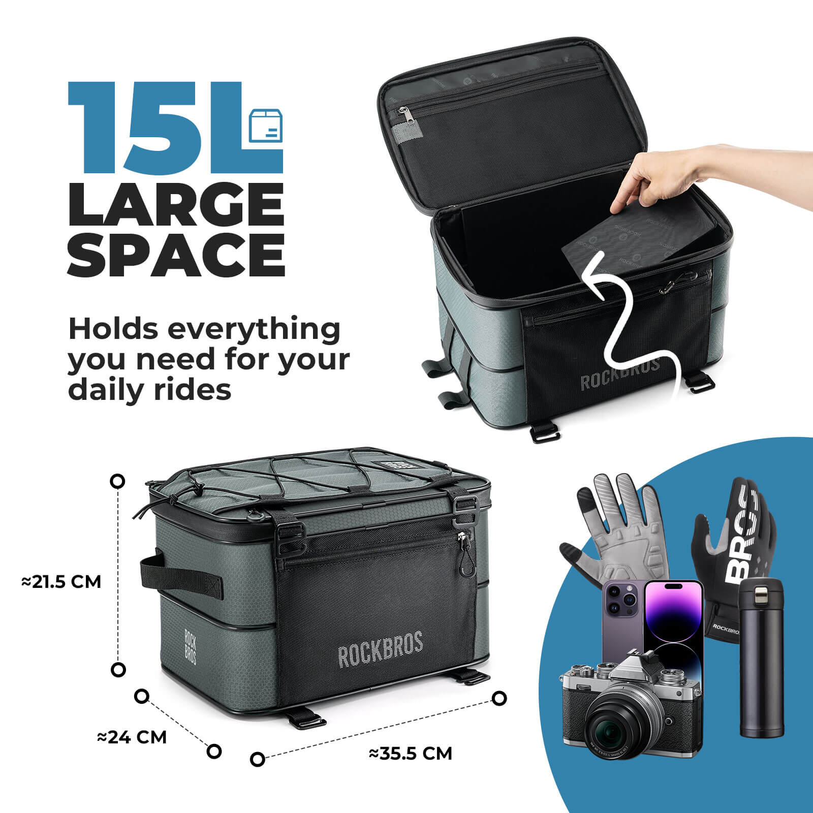 【ROAD TO SKY】 Bike Pannier Bags Expandable Large Capacity with Layered Storage - Image 9