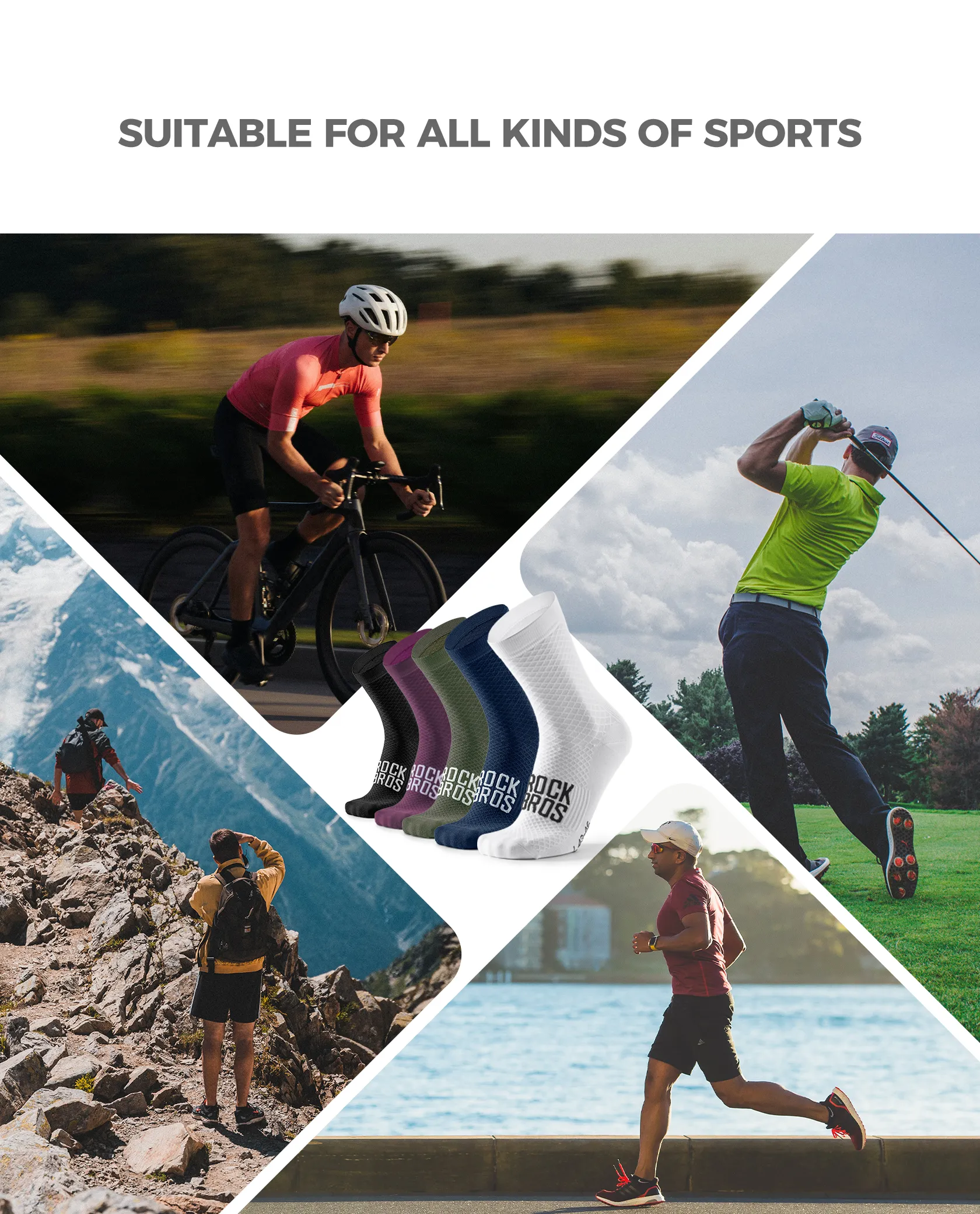 【ROAD TO SKY】Breathable Cycling Socks Elastic Rib Cuff Unisex - Image 18