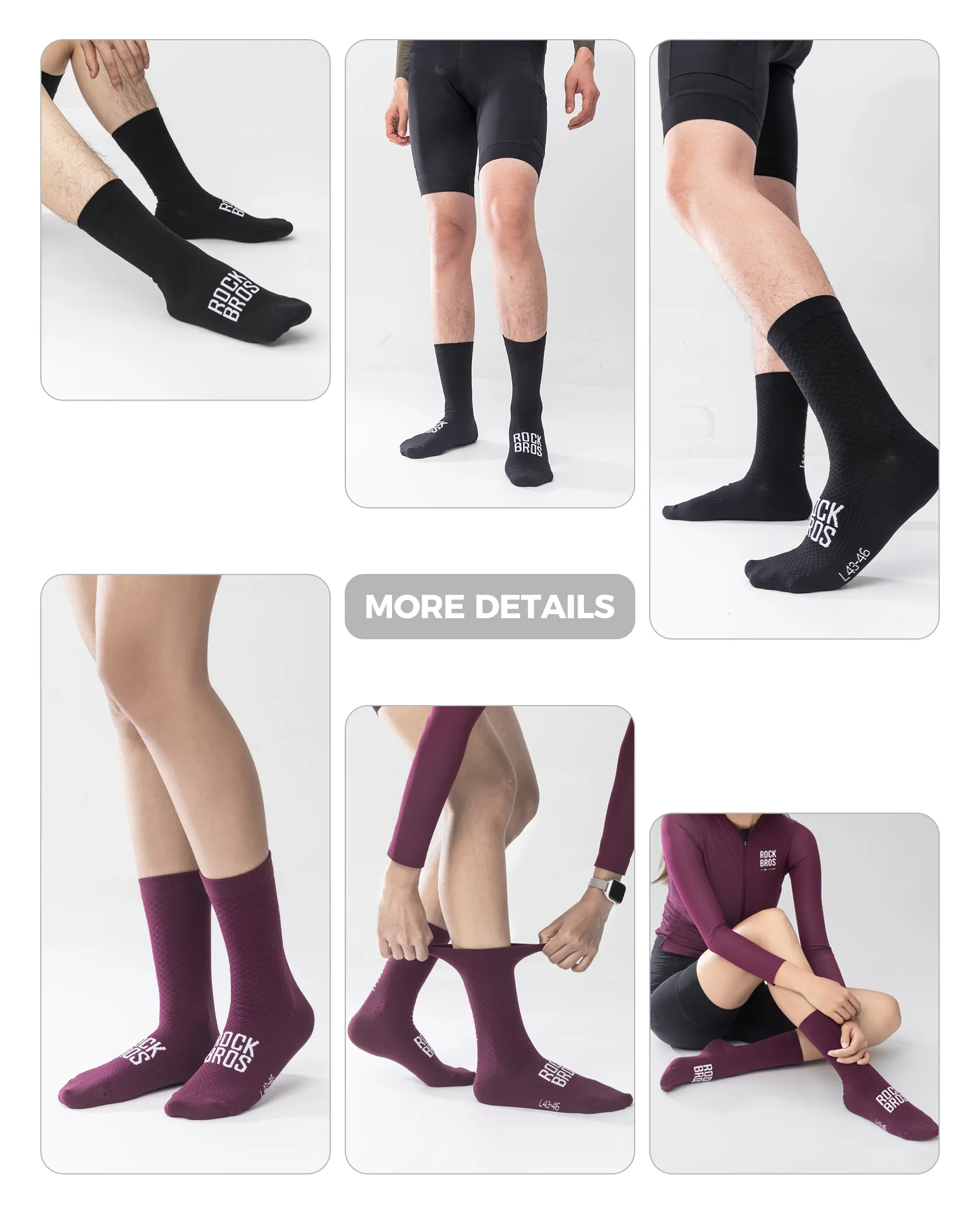 【ROAD TO SKY】Breathable Cycling Socks Elastic Rib Cuff Unisex - Image 22