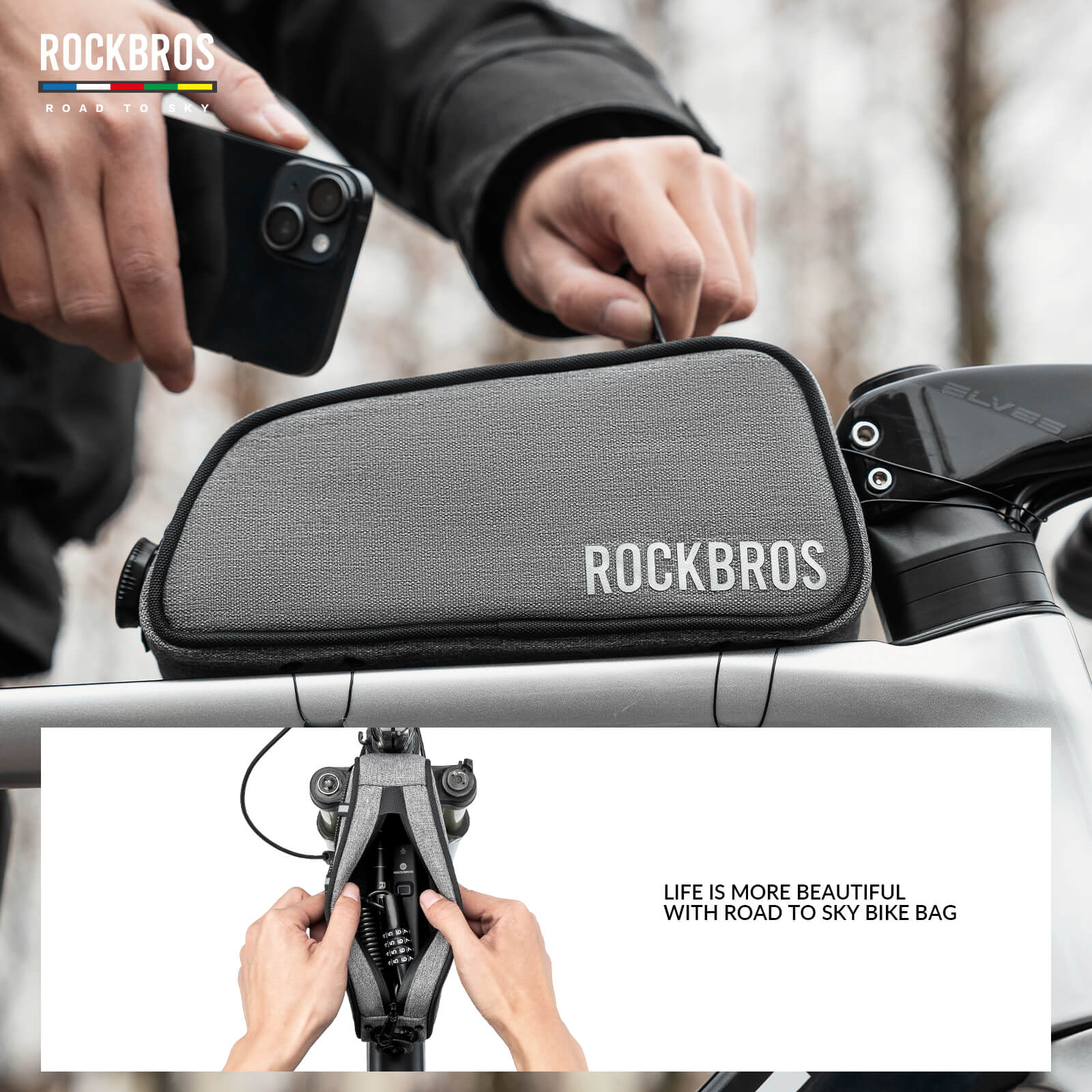 【ROAD TO SKY】Frame Cycling Bag with One-Click Lock and Available in Multiple Colours - Image 14