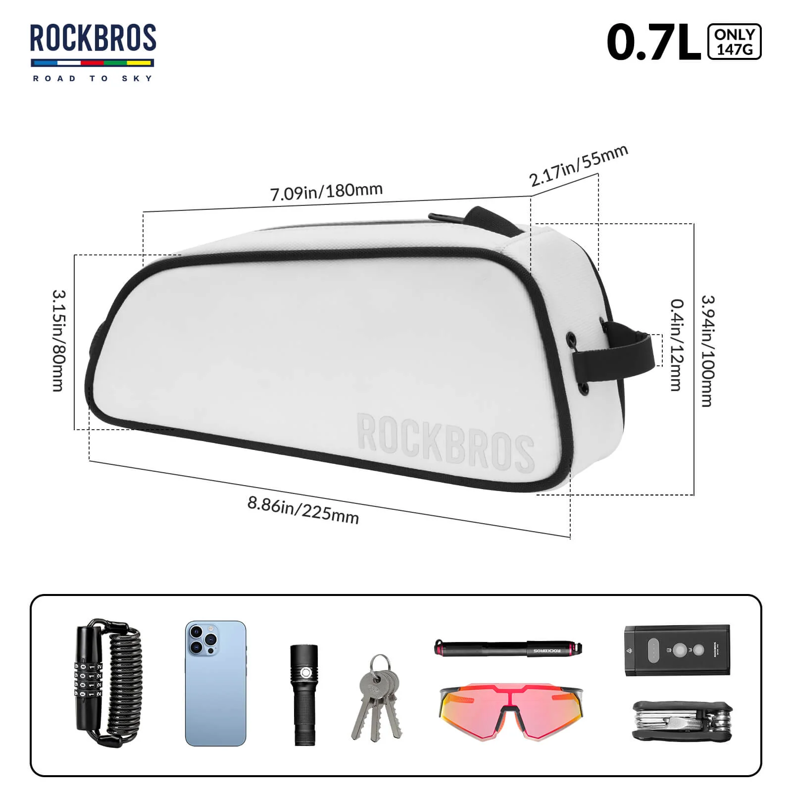 【ROAD TO SKY】Frame Cycling Bag with One-Click Lock and Available in Multiple Colours - Image 17