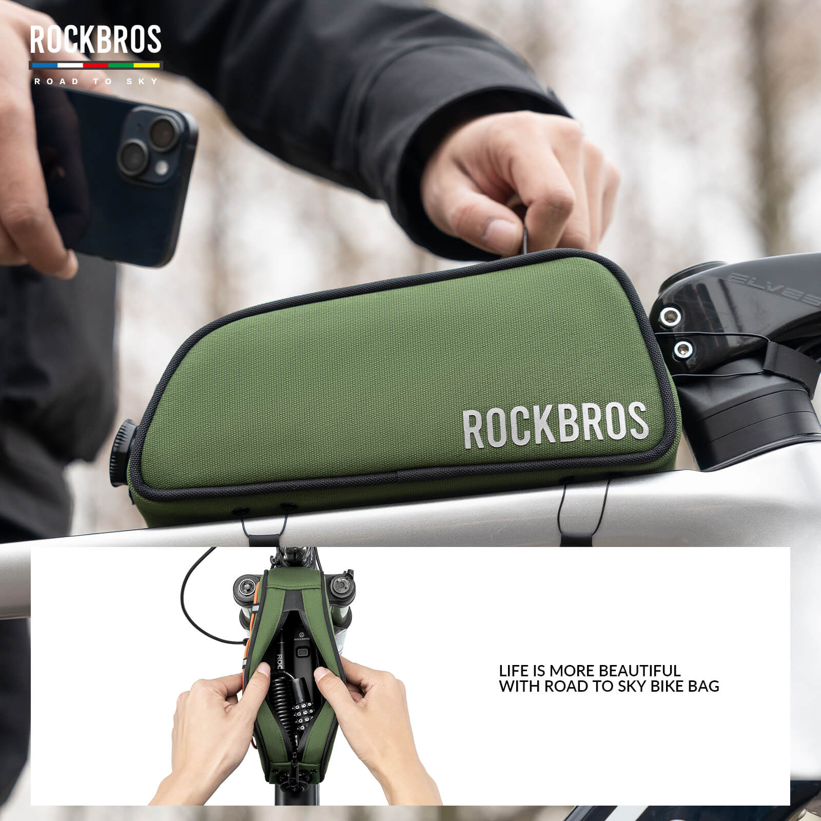 【ROAD TO SKY】Frame Cycling Bag with One-Click Lock and Available in Multiple Colours - Image 35