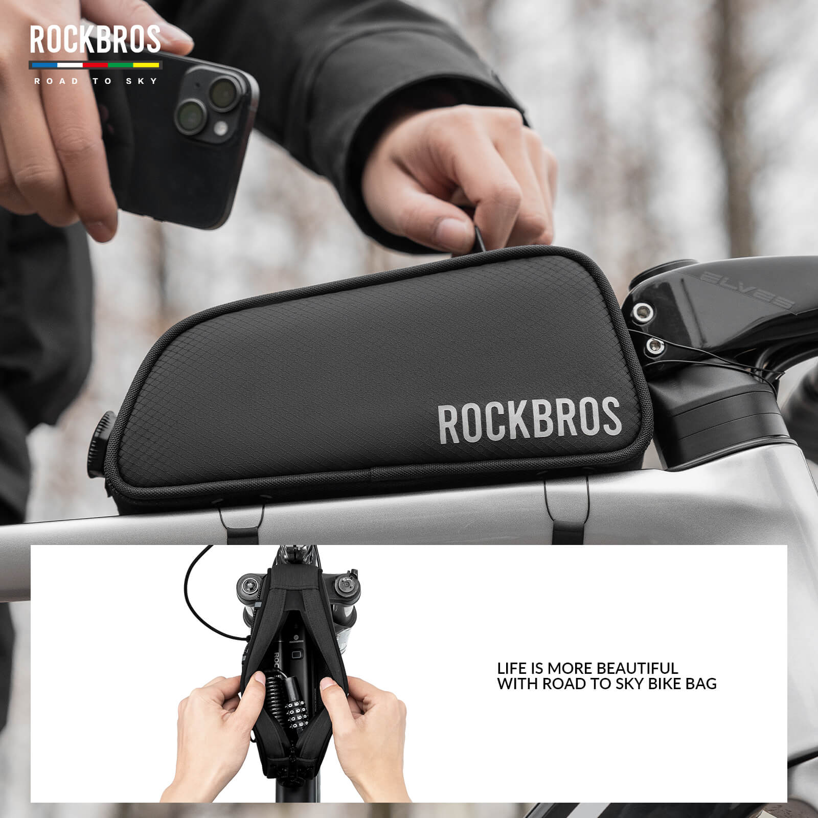 【ROAD TO SKY】Frame Cycling Bag with One-Click Lock and Available in Multiple Colours - Image 7