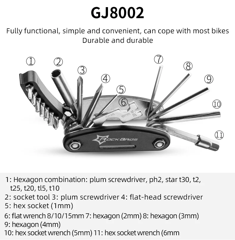 ROCKBROS 16-in-1 Portable Bike Repair Kit - Image 4