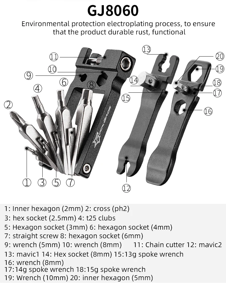 ROCKBROS 16-in-1 Portable Bike Repair Kit - Image 5