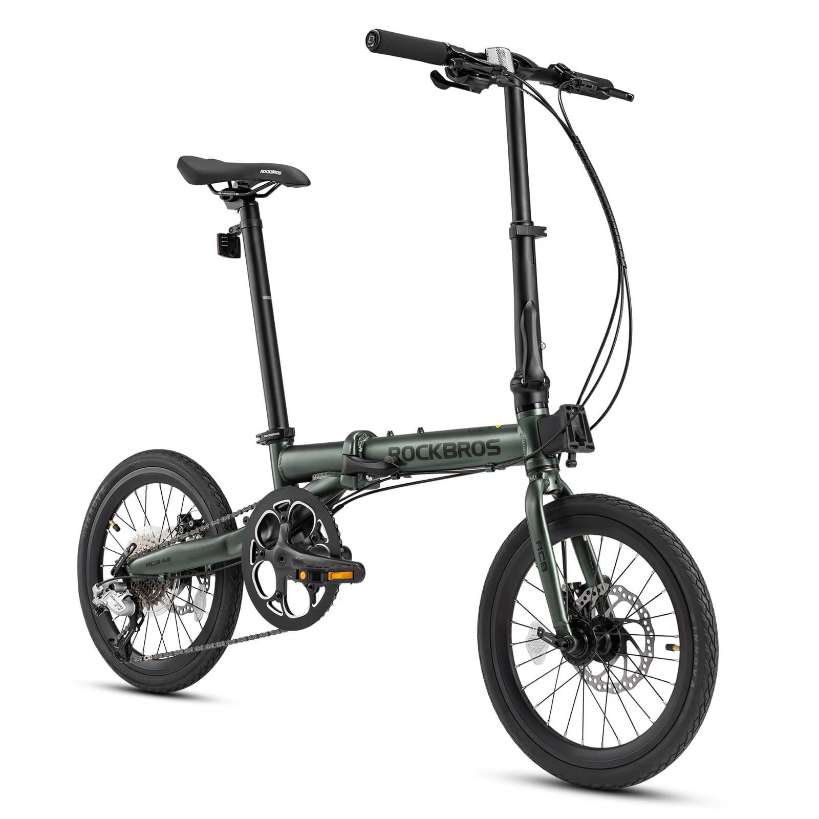 ROCKBROS ACS 16 Inch Folding Bike 9 Speed 11-32T Cassette Disc Brake - Image 10