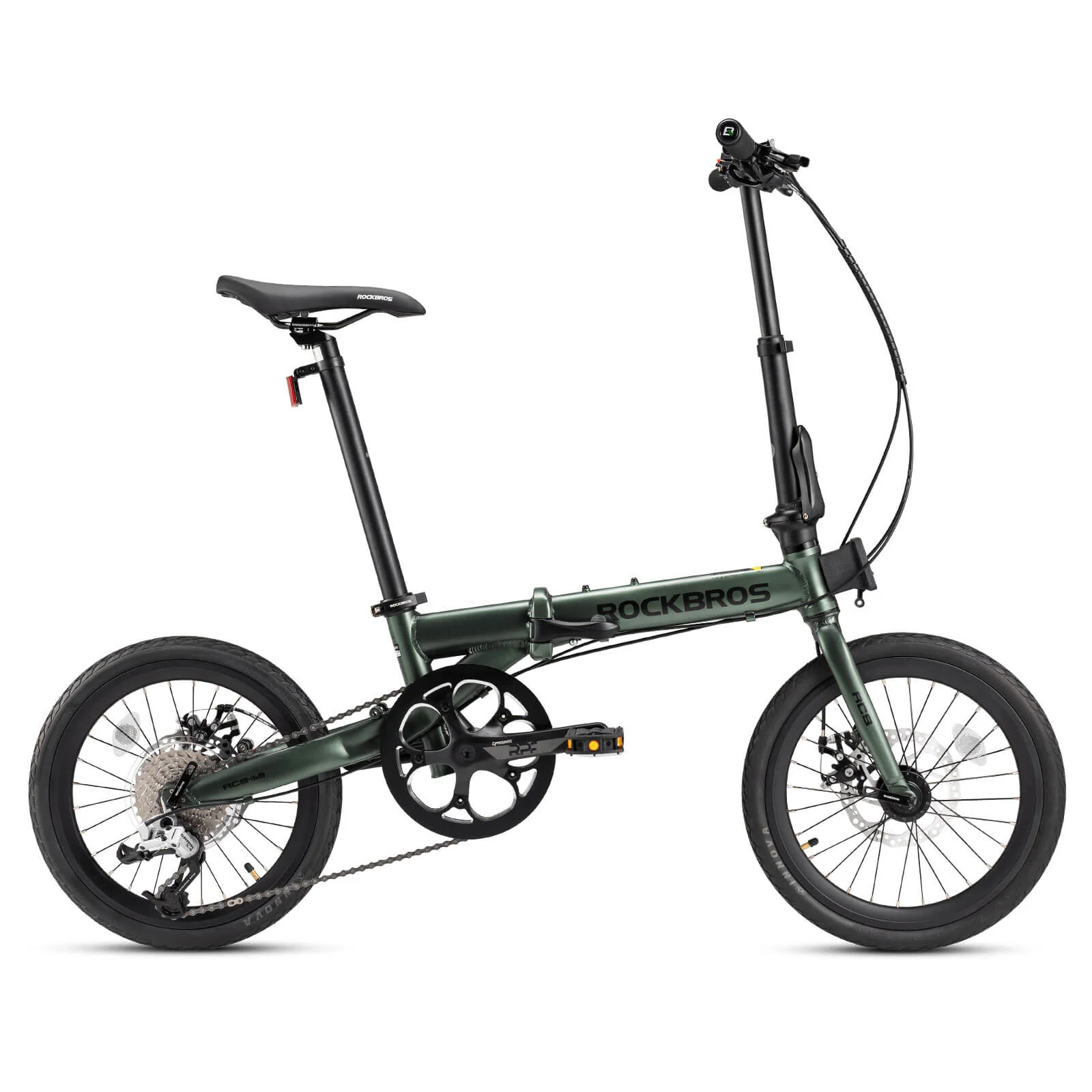 ROCKBROS ACS 16 Inch Folding Bike 9 Speed 11-32T Cassette Disc Brake - Image 9