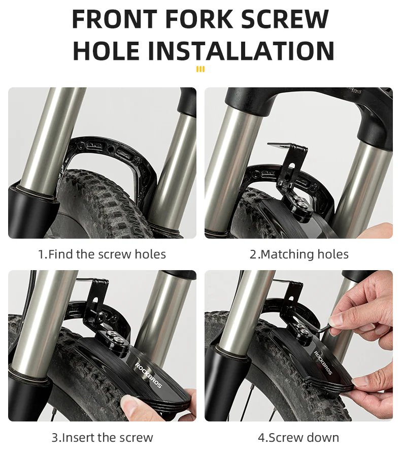 ROCKBROS Adjustable MTB Mountain Bike Mudguard Cycling Bicycle Front Rear Fenders - Image 10
