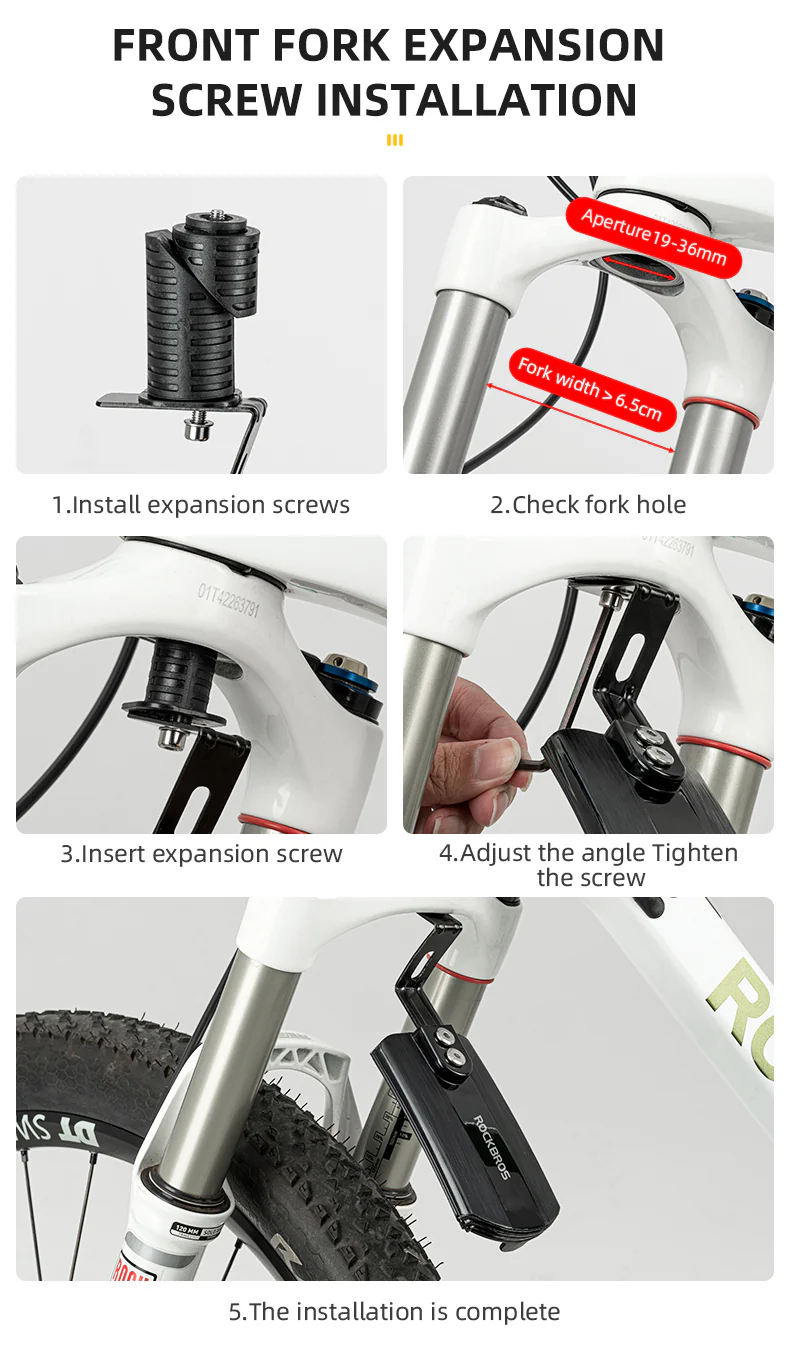 ROCKBROS Adjustable MTB Mountain Bike Mudguard Cycling Bicycle Front Rear Fenders - Image 9
