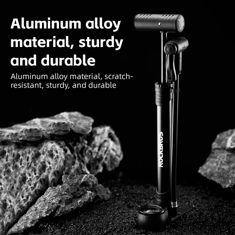 ROCKBROS Bicycle Bike Foot Pump With Gauge 120PSI Presta/Schrader Valve - Image 11