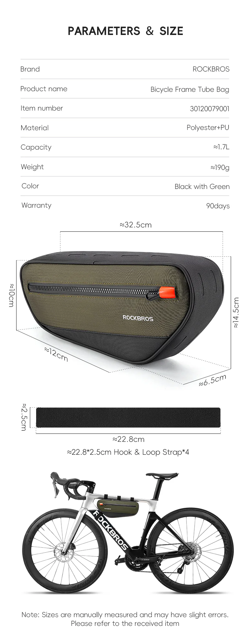 ROCKBROS Bicycle Bike Front Frame Bag 1.7L - Image 12