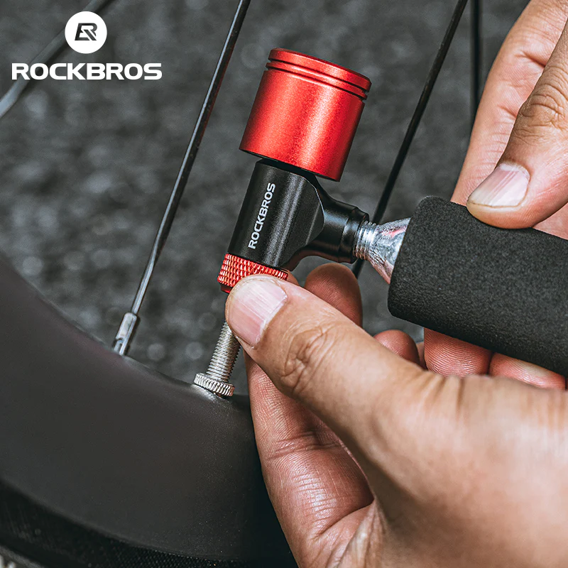 ROCKBROS Bicycle CO2 Pump Head With Guage Compact MTB Bike Tire Inflation Head - Image 4