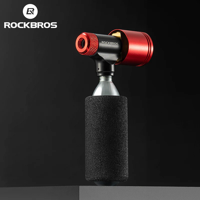 ROCKBROS Bicycle CO2 Pump Head With Guage Compact MTB Bike Tire Inflation Head - Image 7
