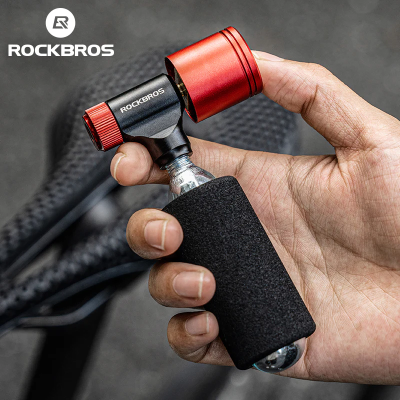ROCKBROS Bicycle CO2 Pump Head With Guage Compact MTB Bike Tire Inflation Head - Image 8