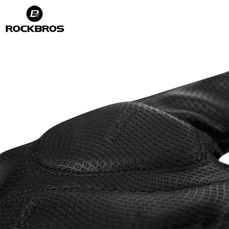 ROCKBROS Bicycle Cycling Gloves Fingerless Shockproof Breathable Leather Gloves - Image 3