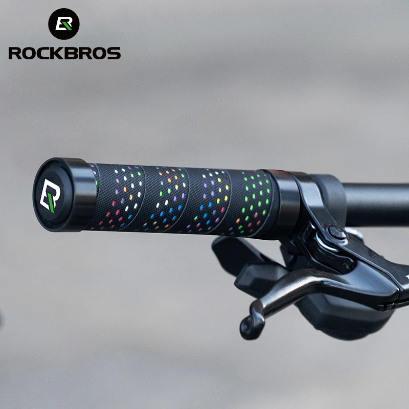 ROCKBROS Bicycle Handlebar Cover Mountain Bike Handlebar Locking Anti-skid Handlebar Grips PU Handle Grip Accessories - Image 3