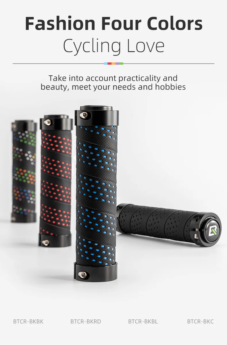 ROCKBROS Bicycle Handlebar Cover Mountain Bike Handlebar Locking Anti-skid Handlebar Grips PU Handle Grip Accessories - Image 6