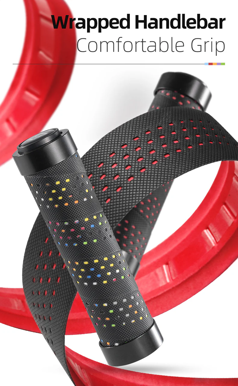 ROCKBROS Bicycle Handlebar Cover Mountain Bike Handlebar Locking Anti-skid Handlebar Grips PU Handle Grip Accessories - Image 7