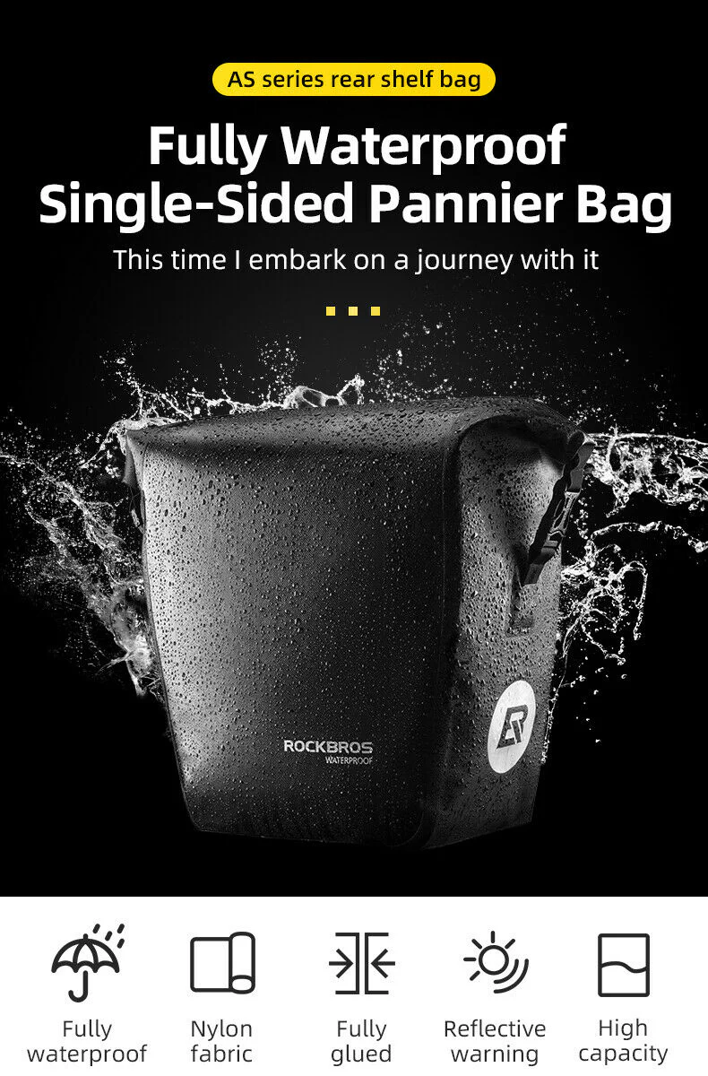 ROCKBROS Bicycle Pannier Bags in Black or Yellow (Pair) - Image 4