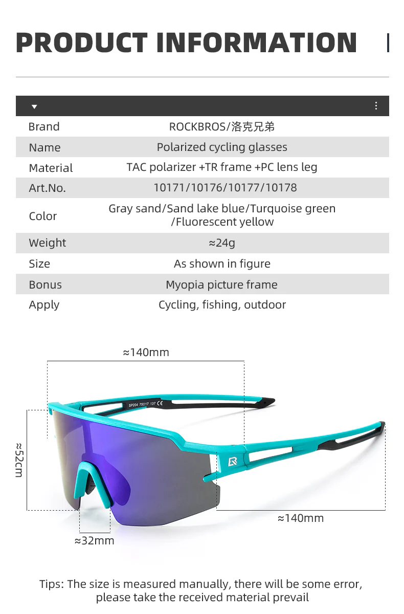 ROCKBROS Bicycle Polarized Cycling Sunglasses UV400 Golf Fishing Hiking Sports Glasses - Image 14