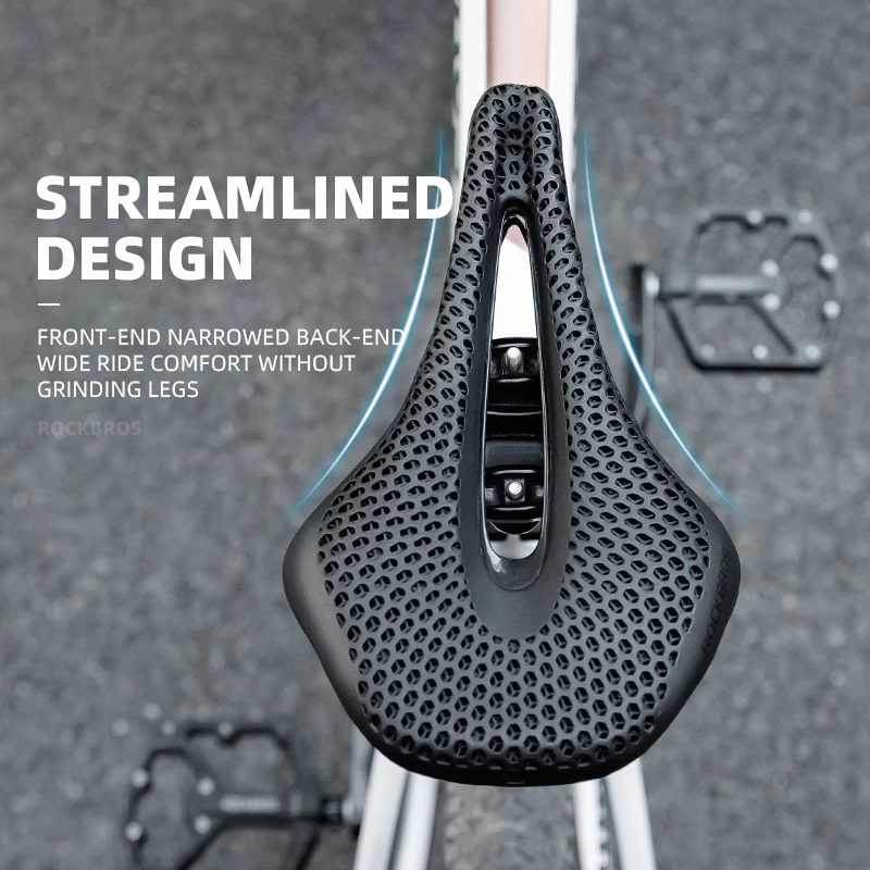 ROCKBROS Ultralight Carbon Fiber Road Racing Saddle - 3D Printed Hollow & Shockproof Design - Image 5