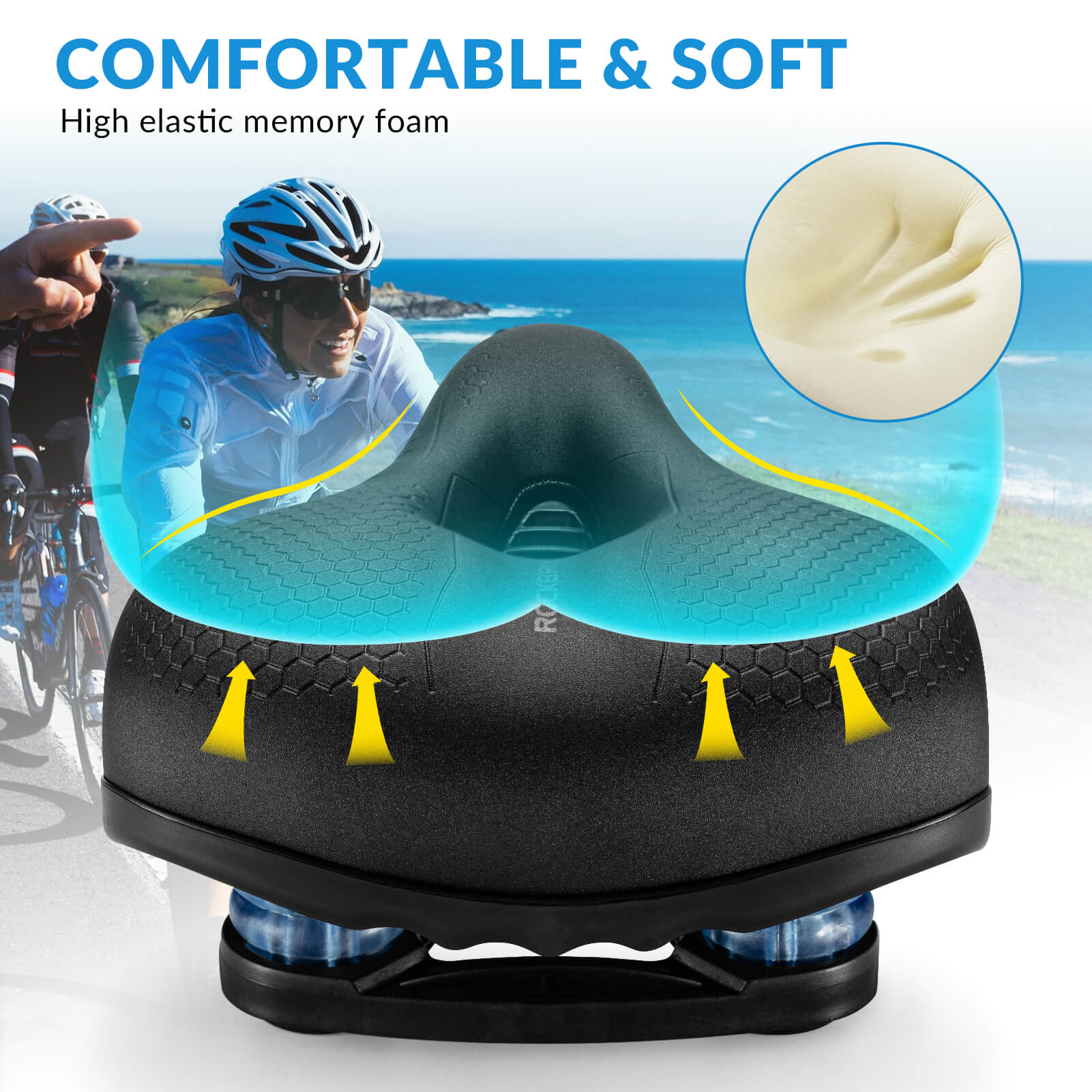 Comfort Bicycle Saddle Hollow Waterproof PU Leather - Image 11
