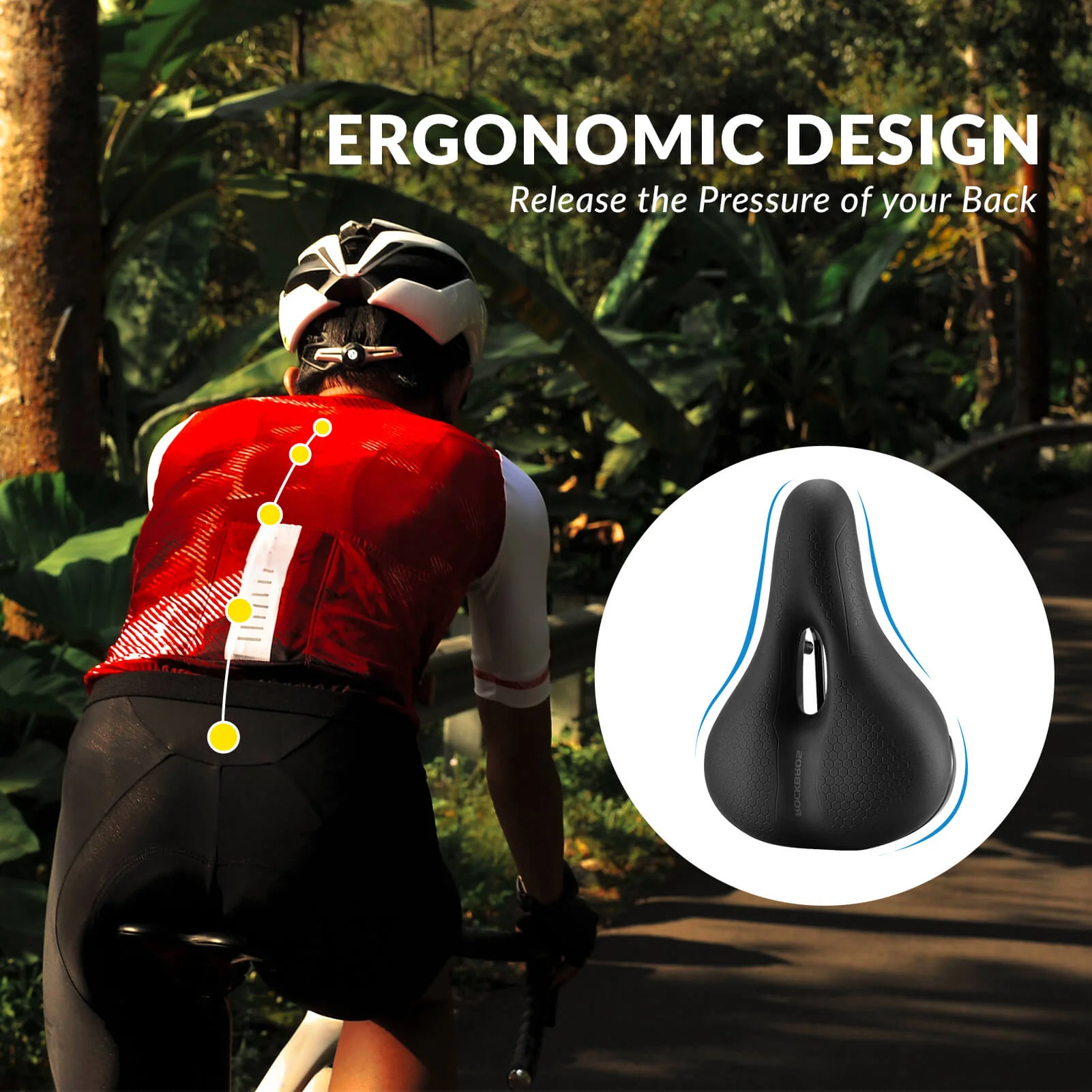 Comfort Bicycle Saddle Hollow Waterproof PU Leather - Image 12