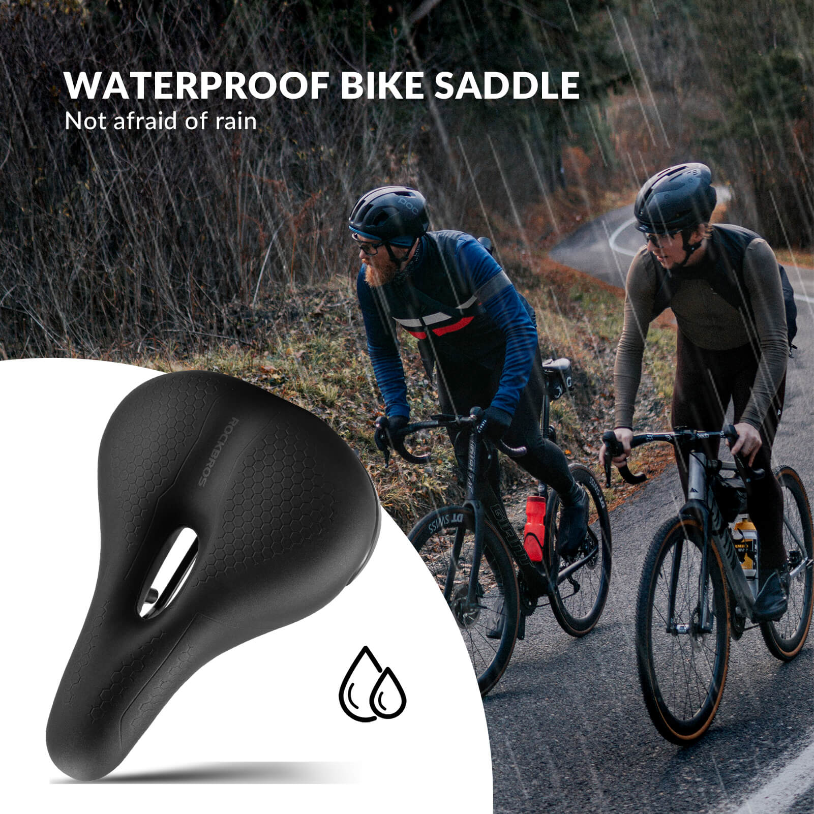 Comfort Bicycle Saddle Hollow Waterproof PU Leather - Image 13