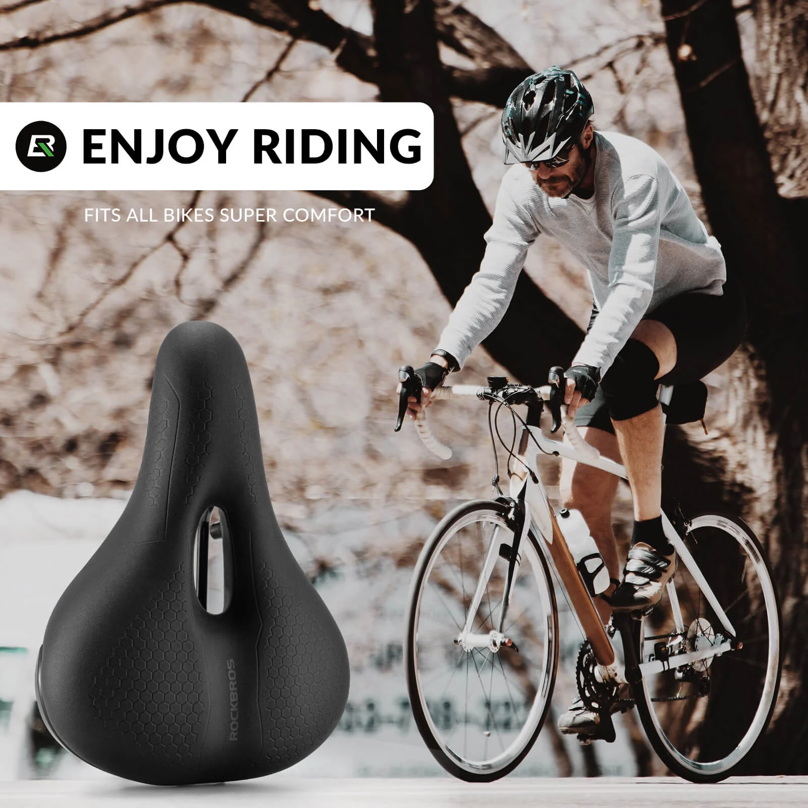 Comfort Bicycle Saddle Hollow Waterproof PU Leather - Image 14
