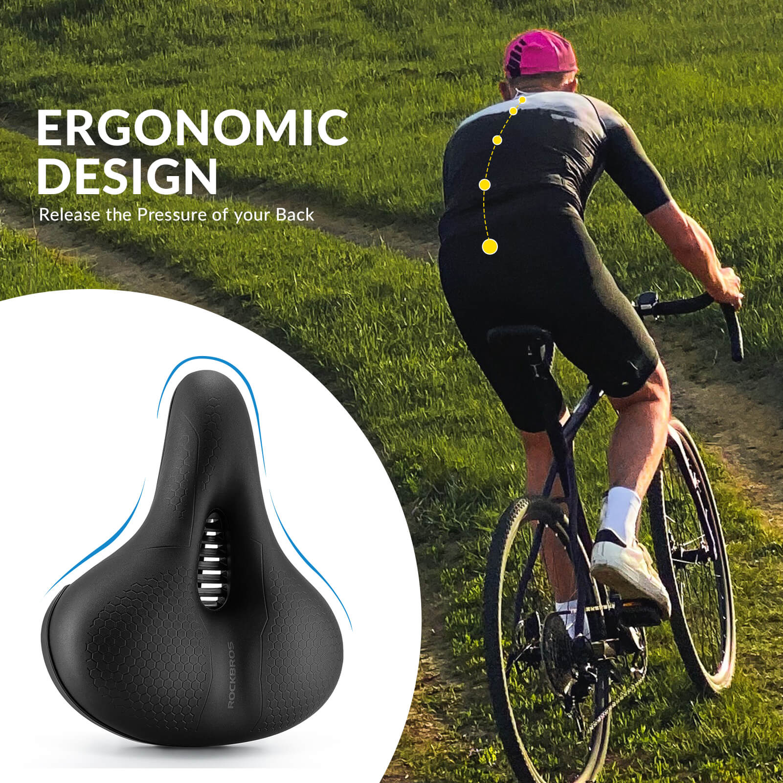 Comfort Bicycle Saddle Hollow Waterproof PU Leather - Image 19