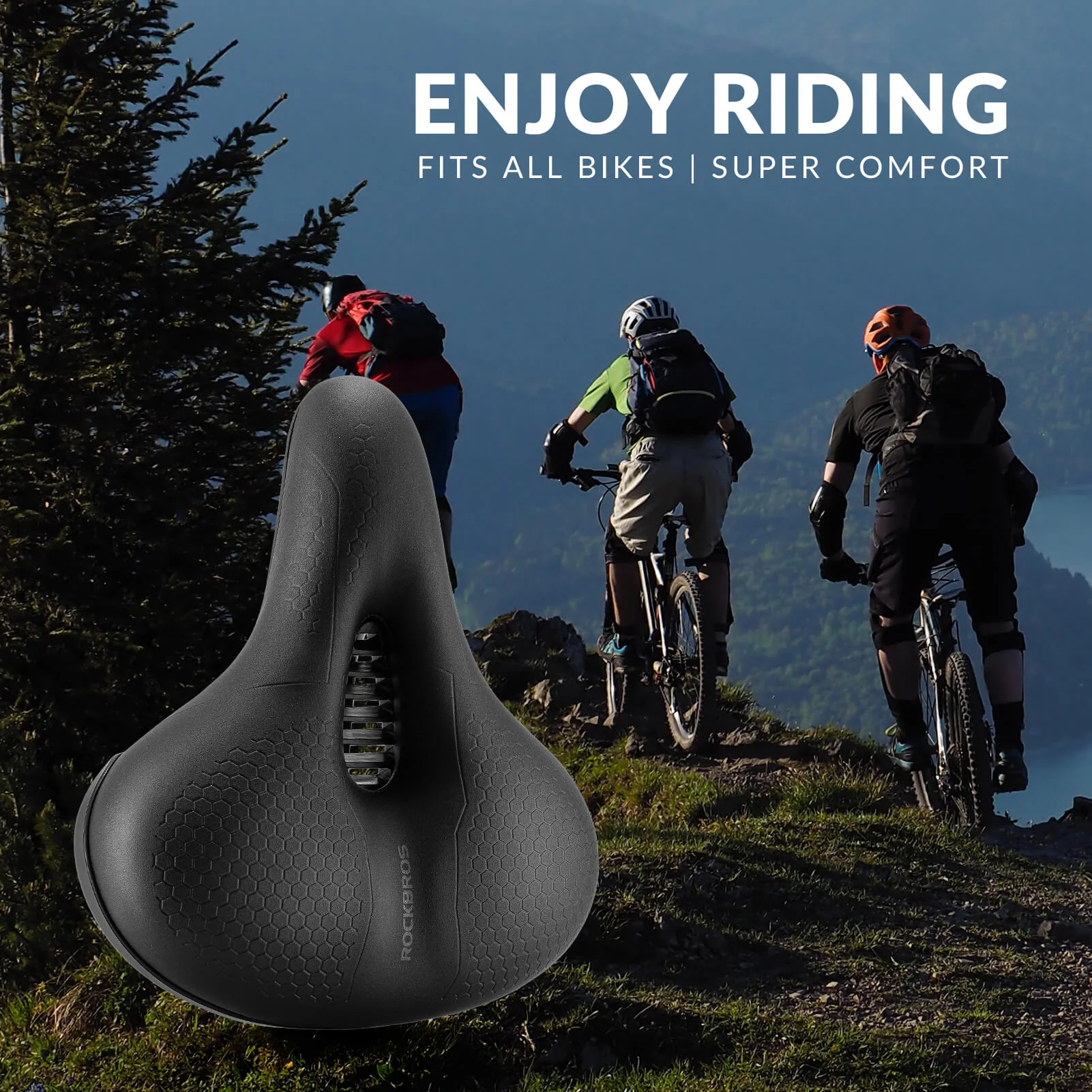 Comfort Bicycle Saddle Hollow Waterproof PU Leather - Image 21