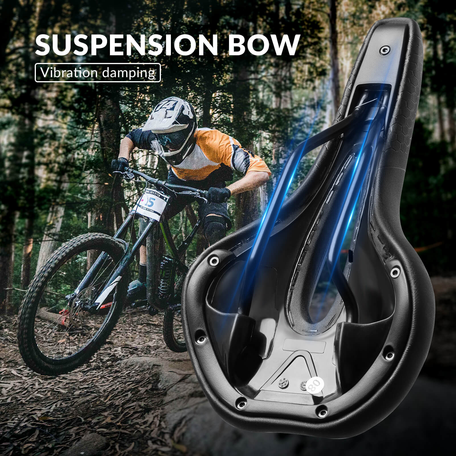 Comfort Bicycle Saddle Hollow Waterproof PU Leather - Image 4