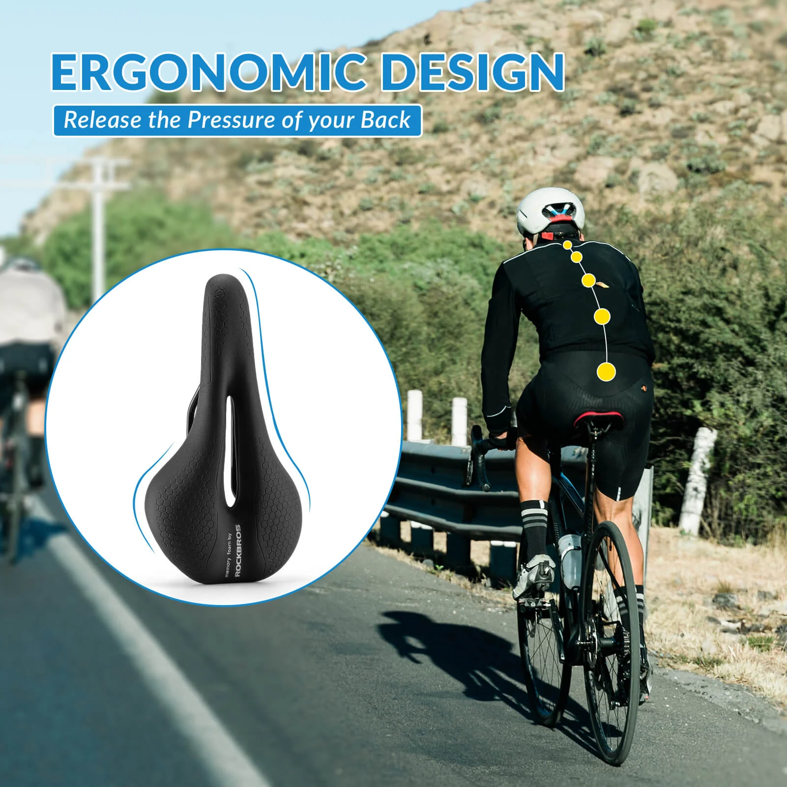 Comfort Bicycle Saddle Hollow Waterproof PU Leather - Image 6