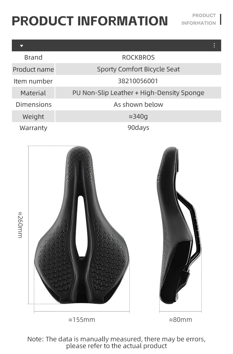 ROCKBROS Bicycle Saddle Cycling Sporty Comfort Bike Seat Hollow Breathable Shockproof - Image 8